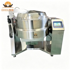 Wok chauffant électrique à double enveloppe PLC, basculant automatiquement, pour la fabrication de sauces et de confitures - Product Image 1
