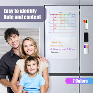 Pizarra Magnética Transparente Personalizada, Borrable, de Acrílico de 3 mm de Grosor, 16x12, para Planificador Semanal de Refrigerador, Multi-pieza - Product Image 1