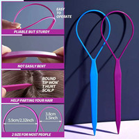Popolare Set da 2 Pezzi per Creare Coda di Cavallo, Strumenti di Styling in Plastica Nera, Clip per Topsy Tail, Attrezzo per Intrecciare i Capelli, Accessorio di Moda