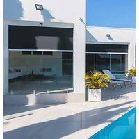 Store vertical extérieur à fermeture éclair en aluminium, anti-poussière, pare-soleil, hauteur personnalisable