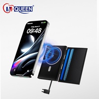Mini batterie externe portable 22,5 W 4500 mAh avec câble intégré, recharge magnétique sans fil, support de batterie Li-Polymère pour voyage