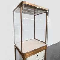 Vitrine de présentation de bijoux en verre sur mesure, table rectangulaire en bois peint blanc, comptoir de présentation de bijoux pour boutique de bijoux
