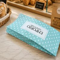 Sac en papier recyclé personnalisé avec logo, vente en gros, sac cadeau en papier pour boulangerie et plats à emporter