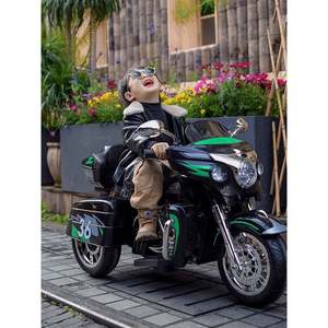 มอเตอร์ไซค์ไฟฟ้าสำหรับเด็ก ขับเคลื่อนด้วยมอเตอร์คู่ 3 ล้อ สำหรับเด็กชายและเด็กหญิง ใช้พลังงานแบตเตอรี่ ผลิตจากพลาสติก - Product Image 1