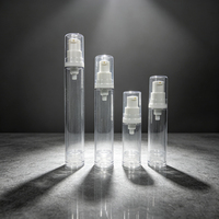 Lot de 4 flacons pompe sans air 5ml/10ml/15ml pour distributeur de lotion sous vide, conteneur cosmétique rechargeable, kit de voyage pour soins de la peau OEM