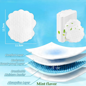 Nuevos almohadillas desechables mejoradas de menta refrescante para axilas, blancas, inodoras, sin residuos de pegamento, protectores para ropa. - Product Image 2