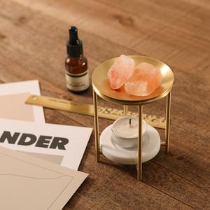 Quemador de aceite de latón macizo Maxery, fragancia de latón, <span class=keywords><strong>plato</strong></span> de mármol ligero para té, portavelas de aceite esencial, recipiente para quemar resina - Product Image 6