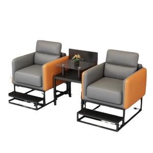 Conjunto de Sofás de Cuero para Sala de Billar con Mesa de Centro para Locales Comerciales, Asientos Resistentes al Agua y Duraderos - Product Image 5