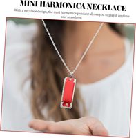 New 4-hole 8-tone Necklace Harmonica Metal Mini Harmonica Woodwind Chain Mini Musical Instrument Gift