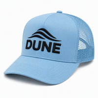 Casquette Trucker Bleu Ciel 5 Panneaux Audacieuse avec Broderie 3D en Relief et Fermeture Snapback Noire pour Hommes et Femmes – Idéale pour l'Été, la Plage et les Activités de Plein Air – Vente en Gros