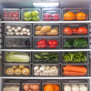 Recipientes de armazenamento de alimentos, geladeira removível para geladeira, frutas e legumes