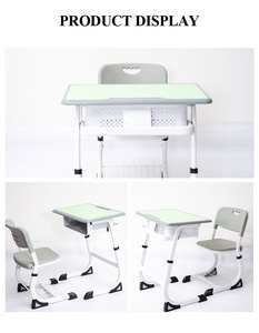 Tables et chaises colorées pour centre de tutorat pré<span class=keywords><strong>scolaire</strong></span>, plateau vert clair avec surface facile à nettoyer et tiroirs - Product Image 4