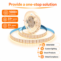 Bande lumineuse LED 24V 2835 240LEDs/m 15mm 3000K Blanc chaud Ra80 IP20 CE RoHS Rouleau de 5m Télécommande Dimmable Garantie 2 ans FPCB