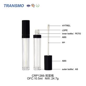 Tubos de Brillo Labial Personalizados, Cilíndricos, Largos, Gruesos, Transparentes, Vacíos, de Doble Pared, al por Mayor, 10 ml, Envases Únicos para Brillo Labial - Product Image 3