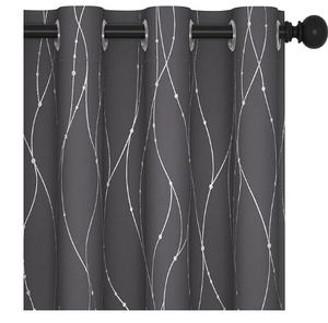 Gürültü Azaltıcı Termal Yalıtımlı Dalga Desenli Folyo Baskılı Karartma Perdeleri Yatak Odası Veranda Sürgülü Cam Kapı için - Product Image 2