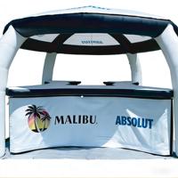 Bar de plage gonflable en PVC de qualité commerciale DST avec une capacité de 100 à 500 kg, logo personnalisé et garantie de 3 ans pour les événements