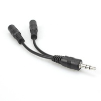 Kabel Audio Splitter Y laki-laki ke Perempuan 3.5mm untuk headphone Stereo Bare Copper konduktor PVC jaket PC iPod Stock