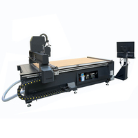 Routeur CNC 3 axes avec broche de refroidissement par eau 5,5 kW, table à vide et rouleau de pression pour la fabrication de lettres en MDF, acrylique et cristal
