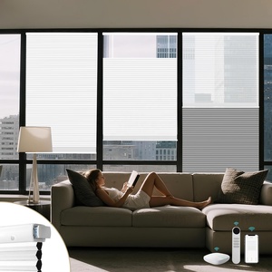 No Drill Built-In Double Cell Day Night Automatic Cordless Motorized Cellular <b>Shades</b> Honeycomb Blinds Plain - Product Image 2
