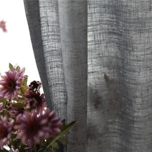 Premium colore grigio tinta unita tenda <span class=keywords><strong>porta</strong></span> in lino per soggiorno - Product Image 1