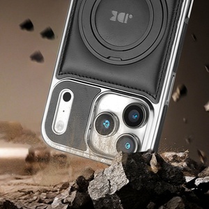 Wholesale Magnetic PU Leather Phone Case for <b>iPhone</b> 17 12 13 14 15 16 Pro Max 17 Air With 360° Metal Ring Stand Protective Cover - Product Image 3
