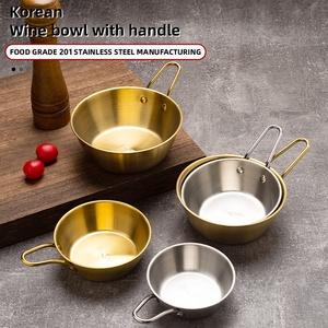 Bols traditionnels coréens Makgeolli en acier inoxydable 201, mini-bols dorés pour sauce et <span class=keywords><strong>vin</strong></span> de riz - Product Image 6
