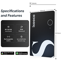 Localizador GPS Inteligente ISOOCO con Certificación MFI, Software de Rastreo Android, 5G, Recargable para Auto, FindMy Tracker, Plástico