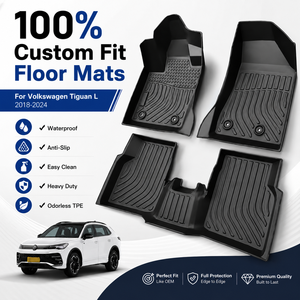 Alfombrillas para Vehículos para Todo Clima, Alfombrillas 3D de TPE Termoformadas, Alfombrillas Impermeables para el <span class=keywords><strong>Interior</strong></span> del Automóvil, Alfombrillas para Volkswagen VW Tiguan 2017-2023 - Product Image 1