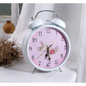Beautiful Flower Alarm Clock 8 Inch Metal Shell Silent Operation Desk Clock - Product Image 5