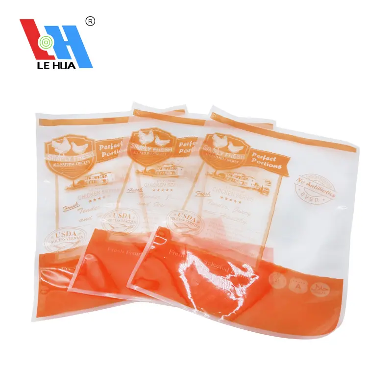 Plastic embossed vacuum chicken packaging sealing nylon three-side sealing vacuum food bag