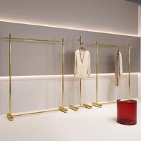 Porte-vêtements en acier inoxydable doré pour boutique de vêtements pour femmes, présentoir Nakajima, étagère à vêtements, cintre en titane