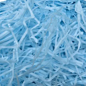Decorative luxury blue iridescent multicolor 10bls kg parcel gift box nude shredded tissue paper crinkle shredded paper