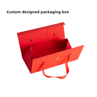 Boîte d'emballage cadeau triangulaire en carton rigide grand format, portable, de luxe, à la mode, avec logo personnalisé estampé à chaud, vente en gros