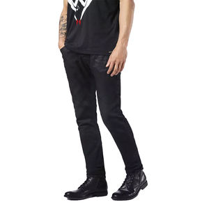 بنطلون جينز رجالي عصري مخصص أسود ضيق بقصة مستدقة ومغطى بالشمع - Product Image 2