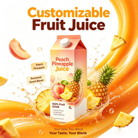 Aangepaste Pakket Perzik Ananas Fruitdrank Frisse Gebalanceerde Zoete Smaak Gemengde Fruitsap voor Drankwinkels en Supermarkt Retail