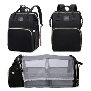 <span class=keywords><strong>Sac</strong></span> à <span class=keywords><strong>dos</strong></span> à langer grande capacité 4-en-1 avec matelas à langer et organiseur, port USB intégré, pour mamans et papas - Product Image 1