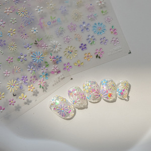 TSZS 5D gelée <span class=keywords><strong>fleur</strong></span> Nail Art autocollants japonais auto-adhésif coloré rose bleu violet <span class=keywords><strong>fleur</strong></span> décalcomanies breloques pour ongles - Product Image 3