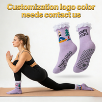 Chaussettes de sport antidérapantes pour Pilates Reformer, chaussettes mi-mollet pour enfants, échantillon gratuit, pour studio de yoga, en tissu respirant, antibactériennes, anti-humidité