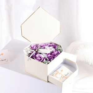 <strong>Heart</strong> Shaped Mother's Day Gift Soap Flowers Valentine Gift Box With Cards - Product Image 6