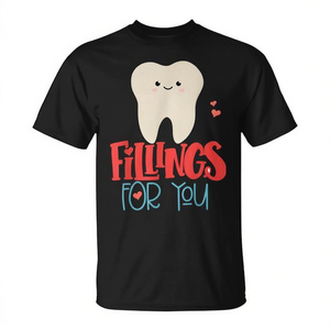 Camiseta de San Valentín para Higienista Dental con Diseño de Dientes y un Juego de Palabras con Doble Significado - Product Image 2