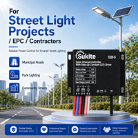 Contrôleur solaire PWM Boost 3228 3.2V 30W 20A de Sukite pour éclairage public à énergie solaire avec capteur