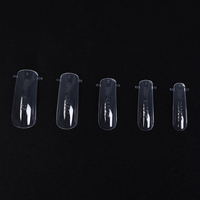 100 faux ongles transparents longs en forme de cercueil en ABS pour extension rapide de gel DIY – Moule pour construction d'ongles
