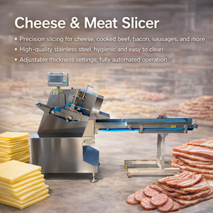 Machine de découpe automatique industrielle à convoyeur pour viande fraîche de bœuf, saucisses, <span class=keywords><strong>salami</strong></span>, bacon, fromage et steak, 1-30 mm - Product Image 1