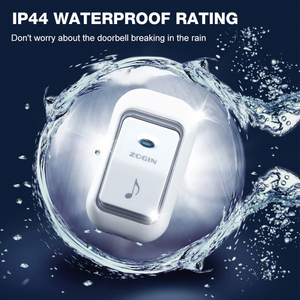Étanche Ip44 Blanc Noir Longue Distance Sans Fil Alimenté par Batterie 45 Sonneries Anneau Porte Cloche Carillons Sonnette - Product Image 4
