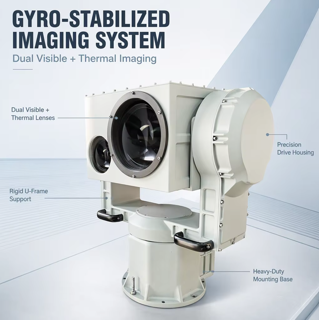 U-shaped PTZ CMOS Multispectral Camera Motion Detection Wide Angle IP66 Waterproof Integrating Infrared Thermal Imaging Long