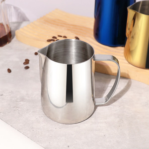 Jarra <span class=keywords><strong>de</strong></span> Leche para Espumar <span class=keywords><strong>Café</strong></span>, <span class=keywords><strong>de</strong></span> Acero Inoxidable <span class=keywords><strong>de</strong></span> Grado Alimenticio, para Latte Art, Espresso y Cappuccino - Product Image 2