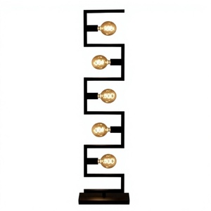 Lampadaire industriel moderne à hauteur réglable en fer noir E27 LED 2700K Blanc chaud doux 90lm/w CRI80 Abat-jour en tissu marron 25000 - Product Image 1
