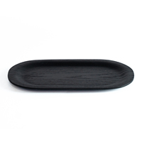Plateau de service ovale en bois écologique de qualité alimentaire, plateau de rangement durable pour desserts et tasses