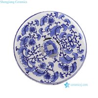 Tabouret de jardin classique en porcelaine orientale RZPZ29-A/B/C, écologique, fait main, motif nœud de bambou bleu et blanc, table d'appoint tambour pour patio