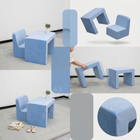 Canapé modulable rectangulaire moderne 2 places sous vide avec chaise de bureau intégrée et fonctions de sécurité pour l'école des enfants